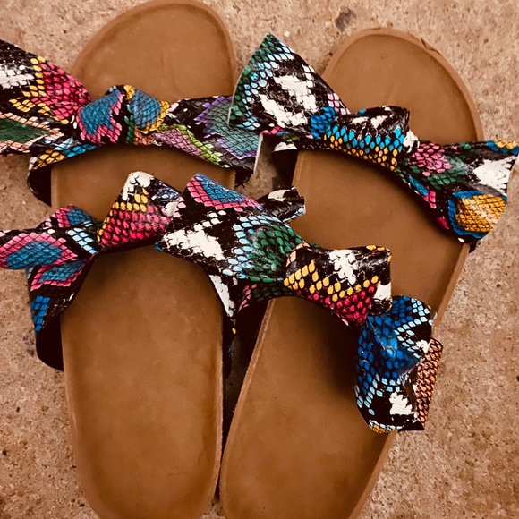 Snake Skin Cork Sandals - Picture 2 of 3